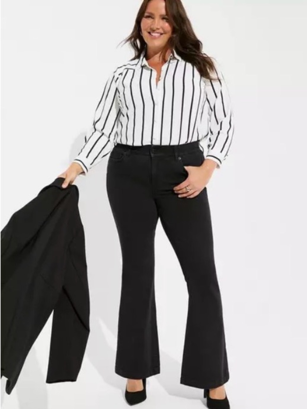 NWT Torrid Madison Crepe De Chine Button-Front Long Sleeve Shirt